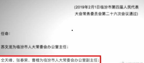 临汾人大任职最新爆料,揭秘新一届领导班子阵容”